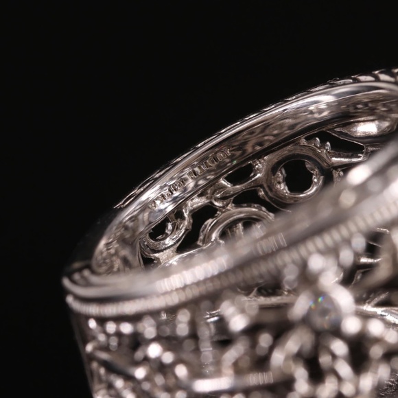 NIB - Judith Ripken Sterling Silver Vienna Wide Band Diamond Ring - Picture 8 of 12